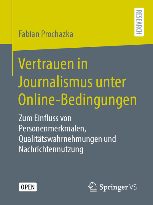 Title details for Vertrauen in Journalismus unter Online-Bedingungen by Fabian Prochazka - Available